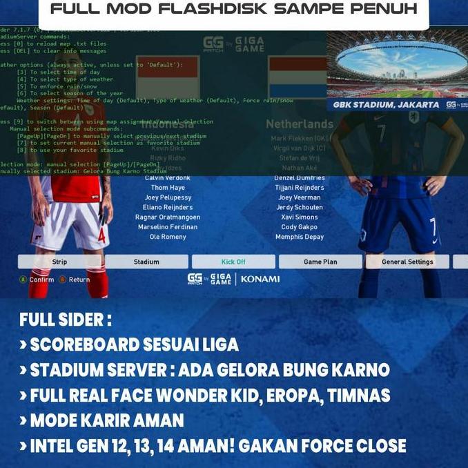 GigaGame Flashdisk 128GB PES 2021 Full Update 2025 BRI Liga 1 & 2 Plug & Play Portable Game PC Lapto