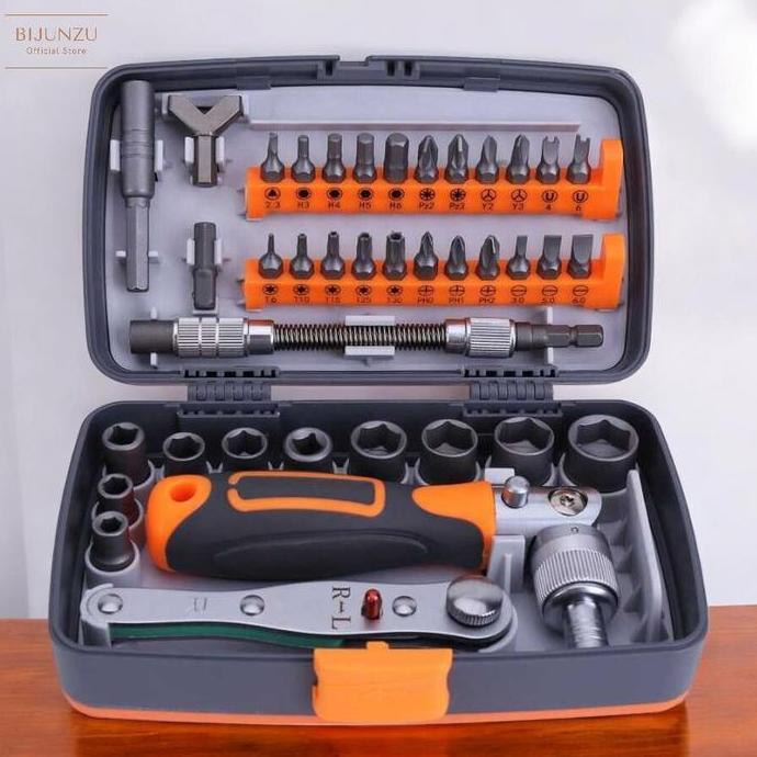 38 in 1 Toolkit Set Lengkap Ratchet Obeng Kunci Sepeda Motor