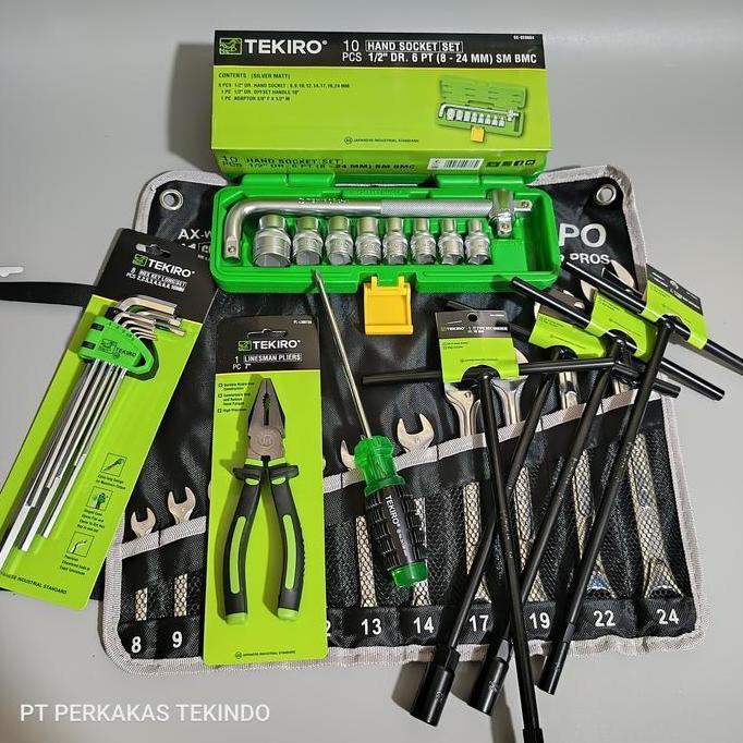 TEKIRO Paket Kunci Toolkit Tekiro 1 Set Lengkap dengan Kunci Bengkel Murah dan Alat Perkakas Kunci M