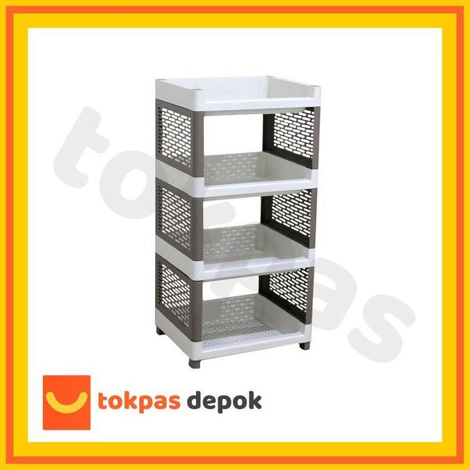 PROMO DISKON - Rak 4 Susun Serbaguna Plastik RSO Multi Purpose Rack Olymplast 4 Tier Penyimpanan Put