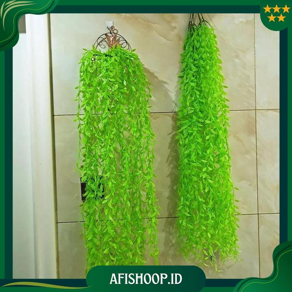 Tanaman Daun Hias Palsu 5  Cabang | Daun Rambat Plastik Bunga Gantung Dekorasi Dinding Ruangan Cafe 