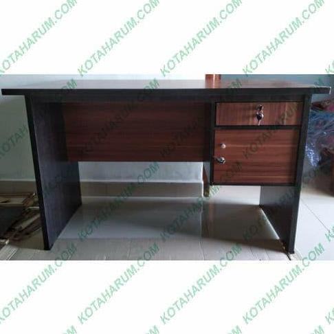 TERBARU - meja kerja besar kantor 1/2 biro panjang 120 cm tebal hitam bandung