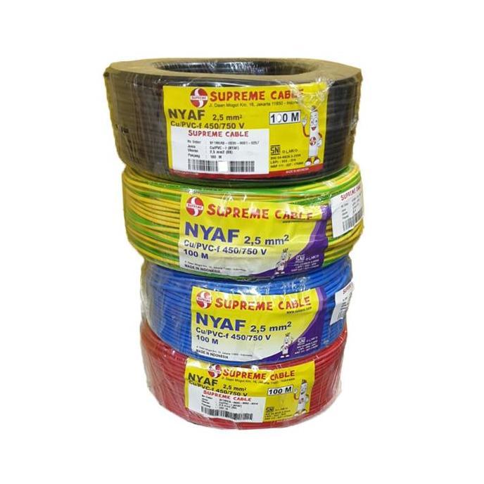 Promo Kabel Listrik Serabut Nyaf 1x2.5 1x2,5 ISI 1 2.5 MM SUPREME Tunggal Single Core Panel Groundin