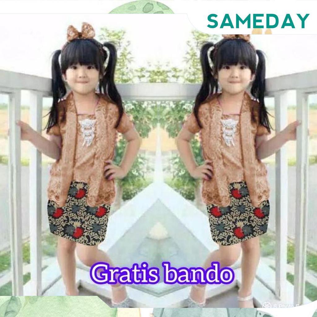 Kebaya Anak Perempuan Modern 2-5 Tahun Gratis Bando Kebaya Lala Sameday