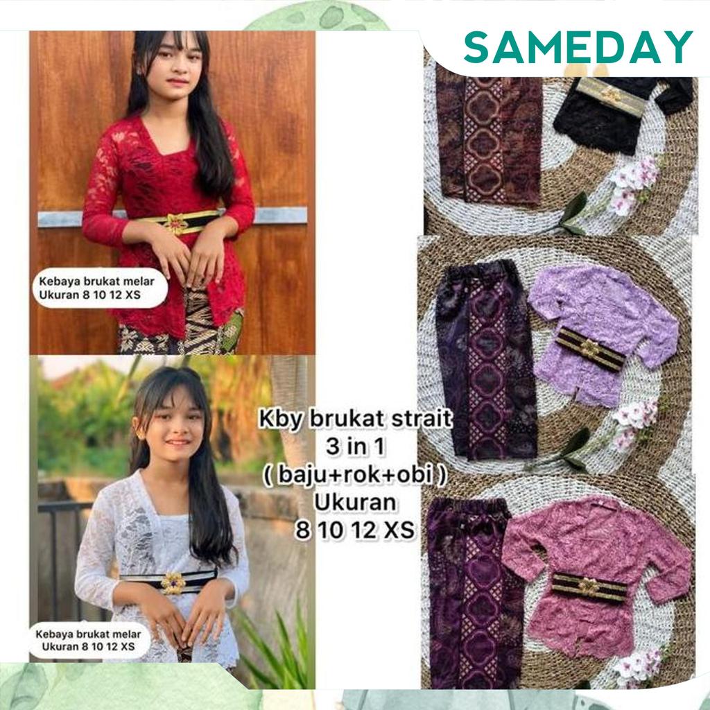 Kebaya Anak Perempuan Modern Set Kebaya Anak Tk Sd Smp Setelan Kebaya Kutubaru Anak Cewek Baju Kebay
