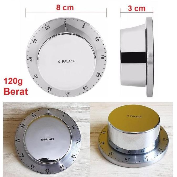 Timer Masak Dapur Manual Mekanik Magnet Kitchen Timer Analog Stainless