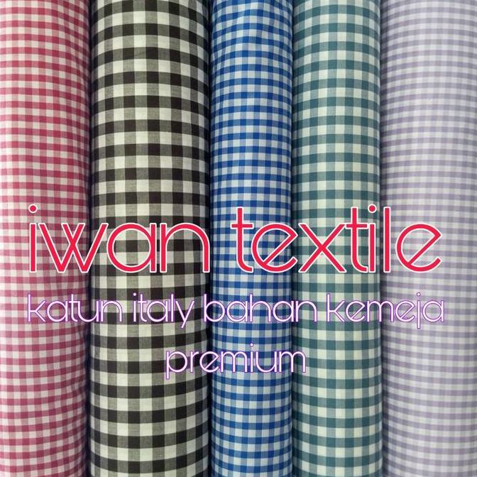 DR262 - kain kemeja kotak kotak kecil katun yanded italy