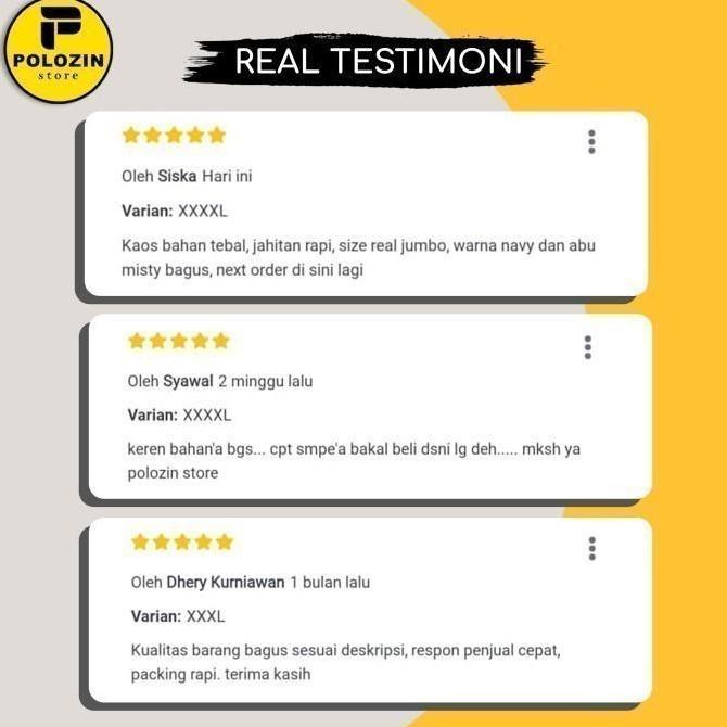 DR239 >> Polozin | Kaos Polos Pria Wanita Bahan Cotton Combed 20s | Size XS - S - M - L - XL - XXL -