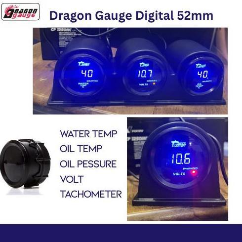 Digital Gauge Indikator Mobil Dragon Gauge Water Temp Gauge Oil Temp Oil Press Gauge Voltmeter Tacho