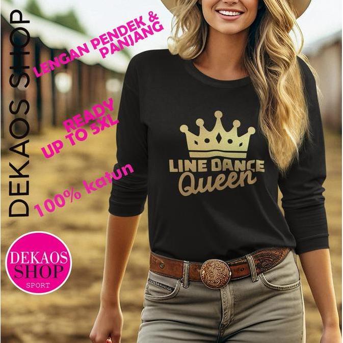 DY137 - BAJU KAOS LINE DANCE LENGAN PANJANG WANITA KATUN SENAM OLAHRAGA JUMBO DEKAOS SHOP 3027 LINE 