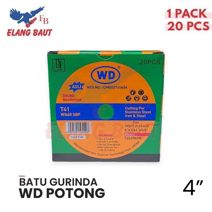 WD Batu Gerinda Potong 4" x 1.2mm DUS (20 PCS) / WD Batu Potong 4 Inch DUS
