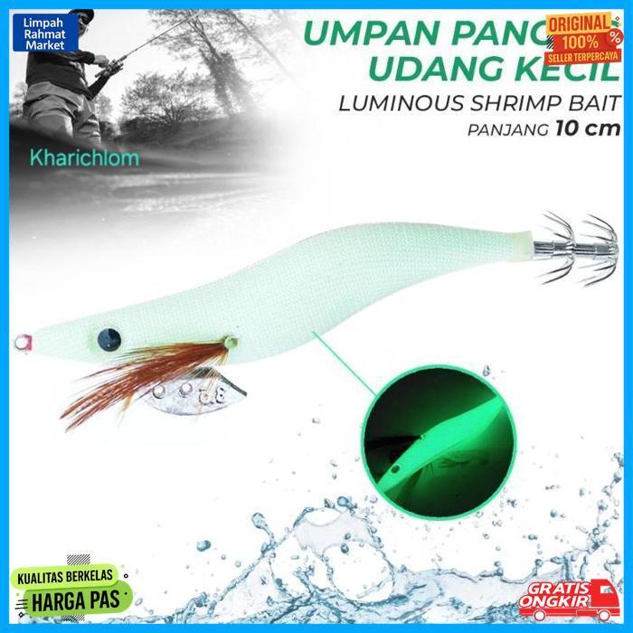 Quality Umpan Pancing Ikan Laut Model Udang Kecil Bisa Menyala Luminous Shrimp Squid Jig Bait