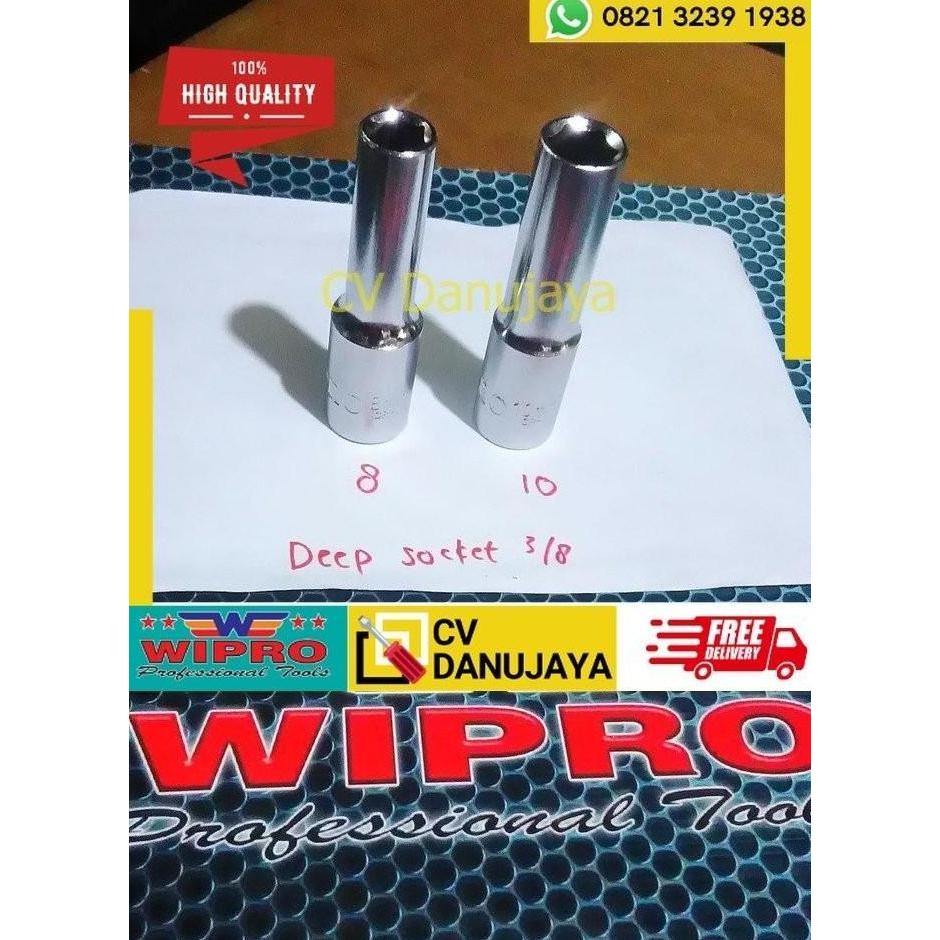 Mata sok 8 dan 10 mm panjang - Drive 3/8" deep socket Wipro