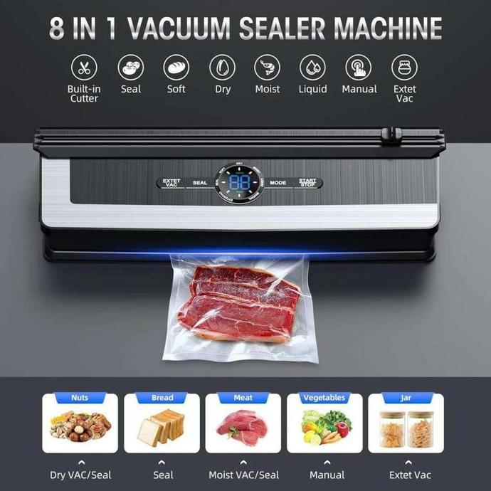 Vacuum Sealer Makanan Mesin Vakum Vacum Seal Alat Press Food Segel Sealers Putih TKP