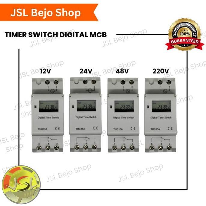 12 V DC DIN Rail Digital Programmable Timer Switch Model MCB