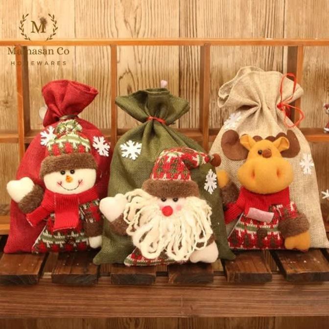 Christmas Goodie Bag Souvenir Fabric | Tas Serut Natal