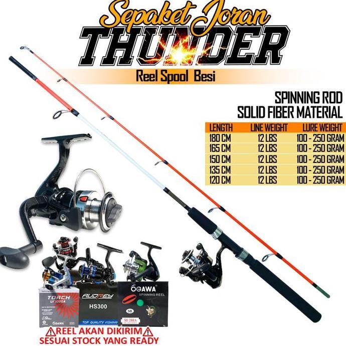 Joran Sepaket Thunder Nozawa dan Black Dog Reel Pancing Mancing