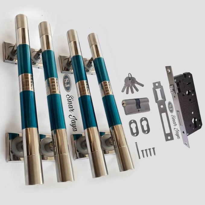 1 Satu set Handle Pintu panjang 33 cm 45 cm 60 cm kunci pintu kuputarung Tarikan Pintu rumah Gagang 