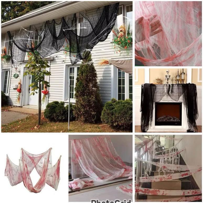 Dekorasi Halloween/Kain Darah/Tirai Darah/Tirai Halloween Bloody Crepe