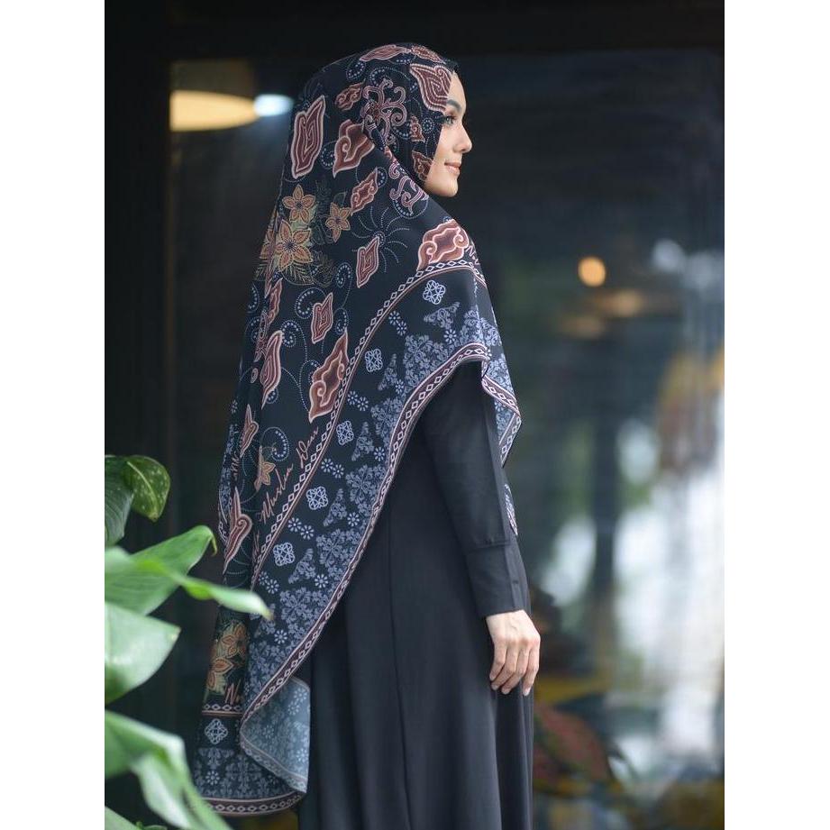 Nola Khimar Printing Motif Batik V42 instan - Muslim Syari Wanita Kerudung Panjang Terlaris