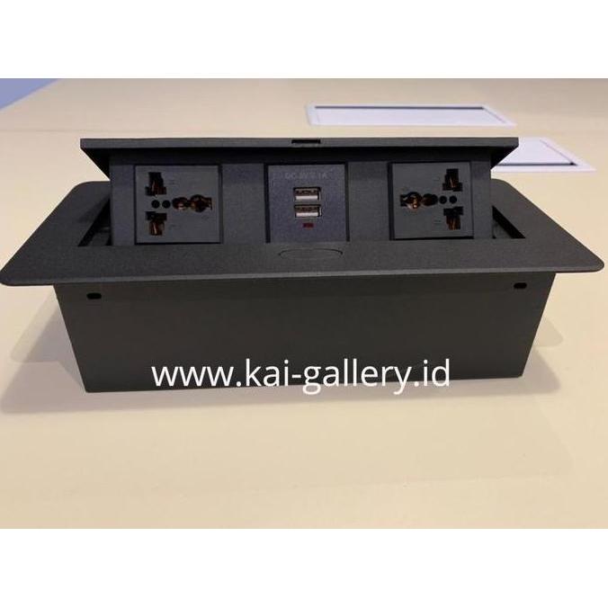 STOP KONTAK LANTAI MEJA RAPAT MINIMALIS KEREN SPACELINE EUBIQ LINE8