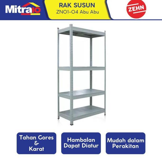 TERLARIS - Rak Besi Serbaguna Gray - Tab Shelving, Storage Multifungsi - Zehn