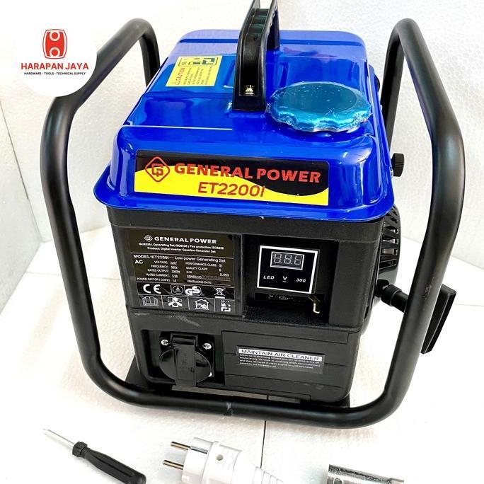GENSET 1300W BENSIN 2 TAK GENERATOR LISTRIK 1300 WATT INVERTER GENERAL ET2200 ORIGINAL DAN TERPERCAY