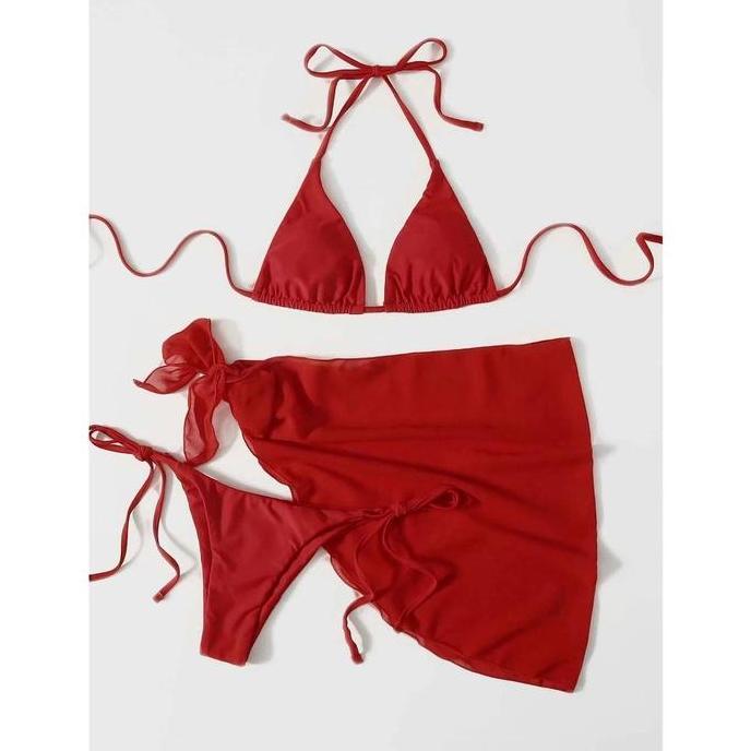 OLIVE bikini set 3 pcs woman premium / korean swimwear / beachwear bali / baju renang wanita / bikin