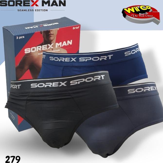 K279 (3-12 pcs) Sorex Man Celana Dalam Pria Dewasa Segitiga, Celana Dalam Laki Laki Sorex Size S - X