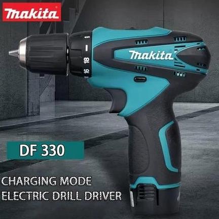 Makita DF330D 12V Bor Nirkabel Isi Ulang Cepat dari Jepang, daya tinggi 13mm baterai lithium, buku p