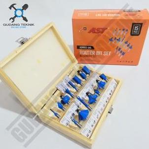 AST ASRB02-015 Mata Profil Router Bit 1 Set 15pcs Mata Trimmer Kayu Tool 1 Set 15 pcs / Mata Pisau P