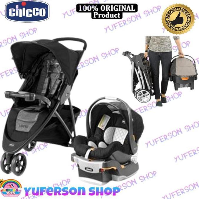 Chicco Viaro Techna Quick-Fold Travel System (Stroller + Car Seat) / Kereta Dorong Bayi Kereta Bayi
