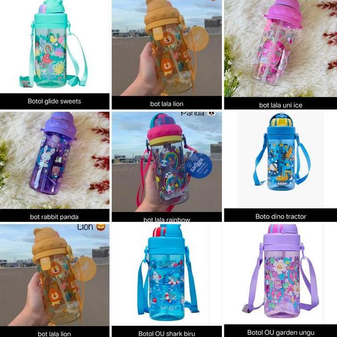 Smiggle Drink Bottle Uni, Dino, Fish, Car, Forest/ Kado/ Botol Tali