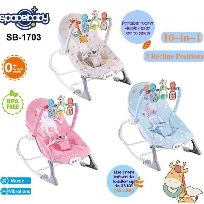 Spacebaby Bouncer Bayi 10in1 SB-1703// SB-1803 // SB-1805 // SB-1806 Ayunan dengan Vibration & Musik