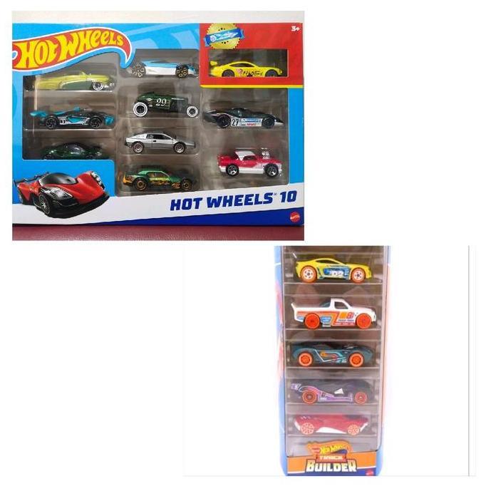 Hot Wheels HotWheels isi 5 dan 10 Track Builder Die Cast Mainan Mobil-Mobilan
