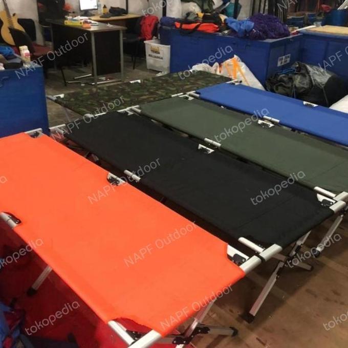 Velbed Alumunium Tempat Tidur Outdoor Lipat Dua - Perlengkapan Camping Berkualitas Dengan Rangka Kok