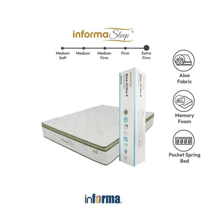 Promo INFORMA SLEEP 160X200X30 CM ALOE ORTHO I I KASUR SPRING POCKET IN BOX Diskon