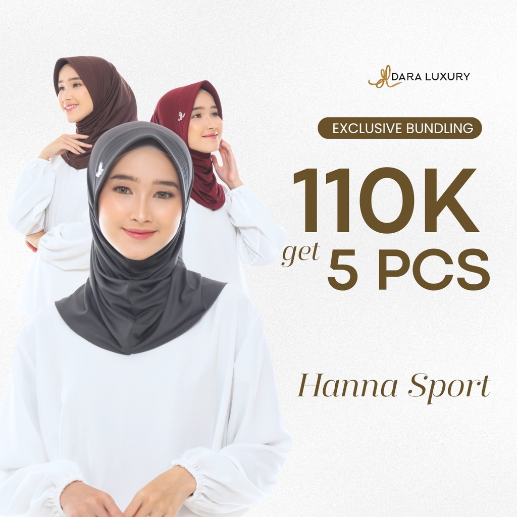 Dara Luxury | Hanna Sport | Jilbab Instan Jersey Premium | Kerudung Instan Olahraga Daily
