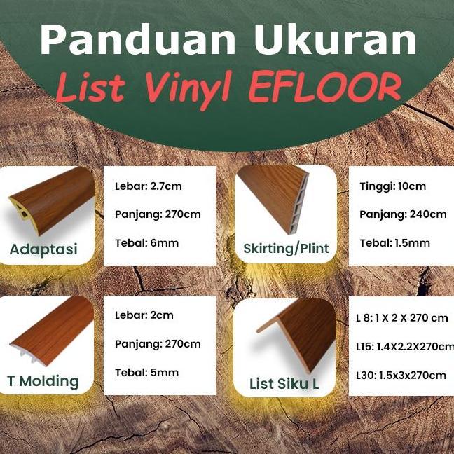 List Aksess Lantai Vinyl Lengkap List Siku L List Adaptasireduser Strip List Skirtingplint List T Mo