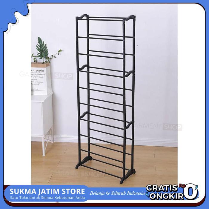 RAK JILBAB 10 TINGKAT MULTIFUNGSI PIPA BESI TERMURAH