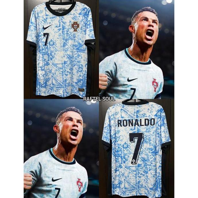 JERSEY BAJU BOLA PORTUGAL AWAY 2024 + NAMESET RONALDO GRADE ORI