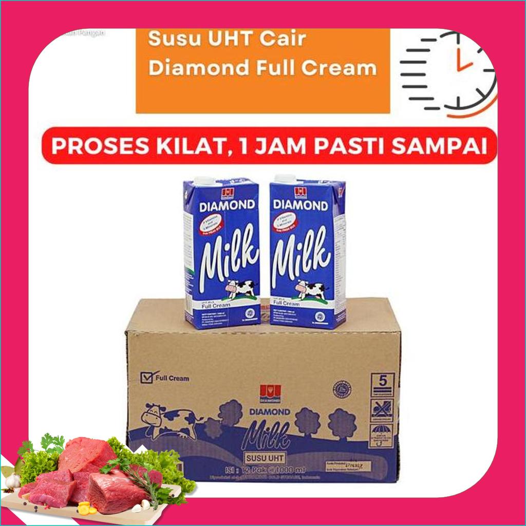 Susu Diamond Uht 1 Liter Full Cream Karton Isi 12 Pcs Dus