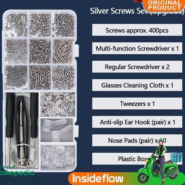 Baut Sekrup Mur Skrup Kecil Set Reparasi Servis Kacamata Jam Tangan