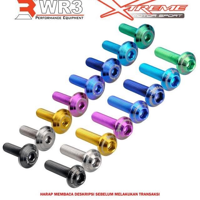 Baut Titanium L Spakbor Wr3 Uk. M5 Baut 8 Kunci L4 M6 Baut 10 Kunci L5 Untuk Spakbor Depan Hugger Bo