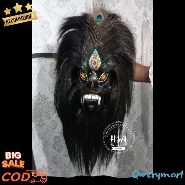 Topeng Ganongan/Topeng Bujang Ganong Mata Kaca Full Hitam [Br 1111]