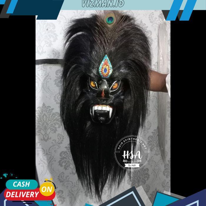 Topeng Ganongan/Topeng Bujang Ganong Mata Kaca Full Hitam [Br 1111]