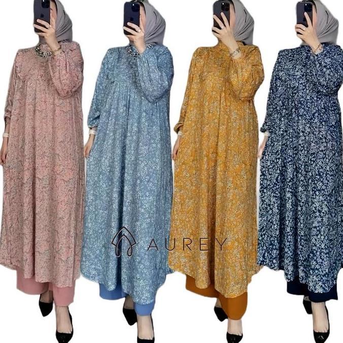 setelan midi tunik panjang wanita maitara oneset long tunik busui friendly set tunik panjang set cel