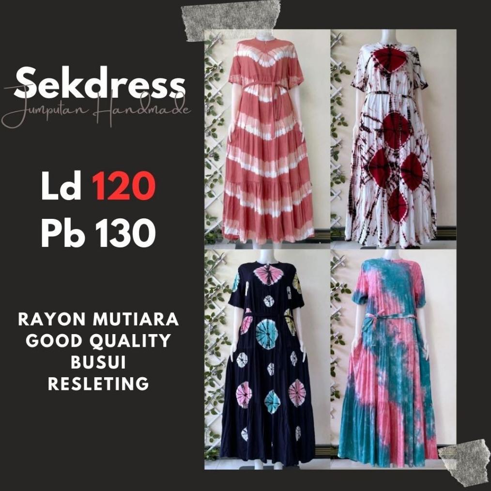 SEKDRESS SUSUN SIZE JUMBO NEW ARRIVAL TERBARU MATT RAYON MUTIARA LENGAN PENDEK TALI SAMPING COD [G2]