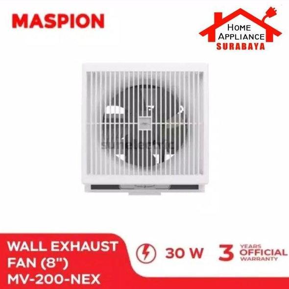 PROMO DISKON - Maspion Wall Exhaust Fan Dinding 20CM 8 Inch HEXOS MV-200-NEX / MV 200NEX / MV200NEX