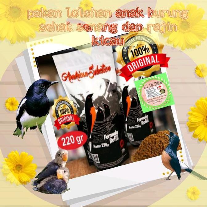 TERBARU - AMS LOLOHAN 220 GR Pur american selection handfeed formula refill pakan khusus burung lolo